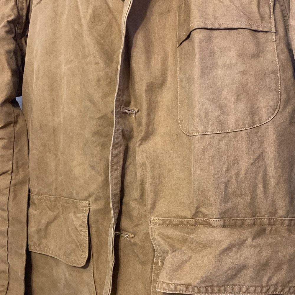 Vintage wildfowl Men's Brown Jacket, has some repairs, has weight to it - Picture 2 of 6